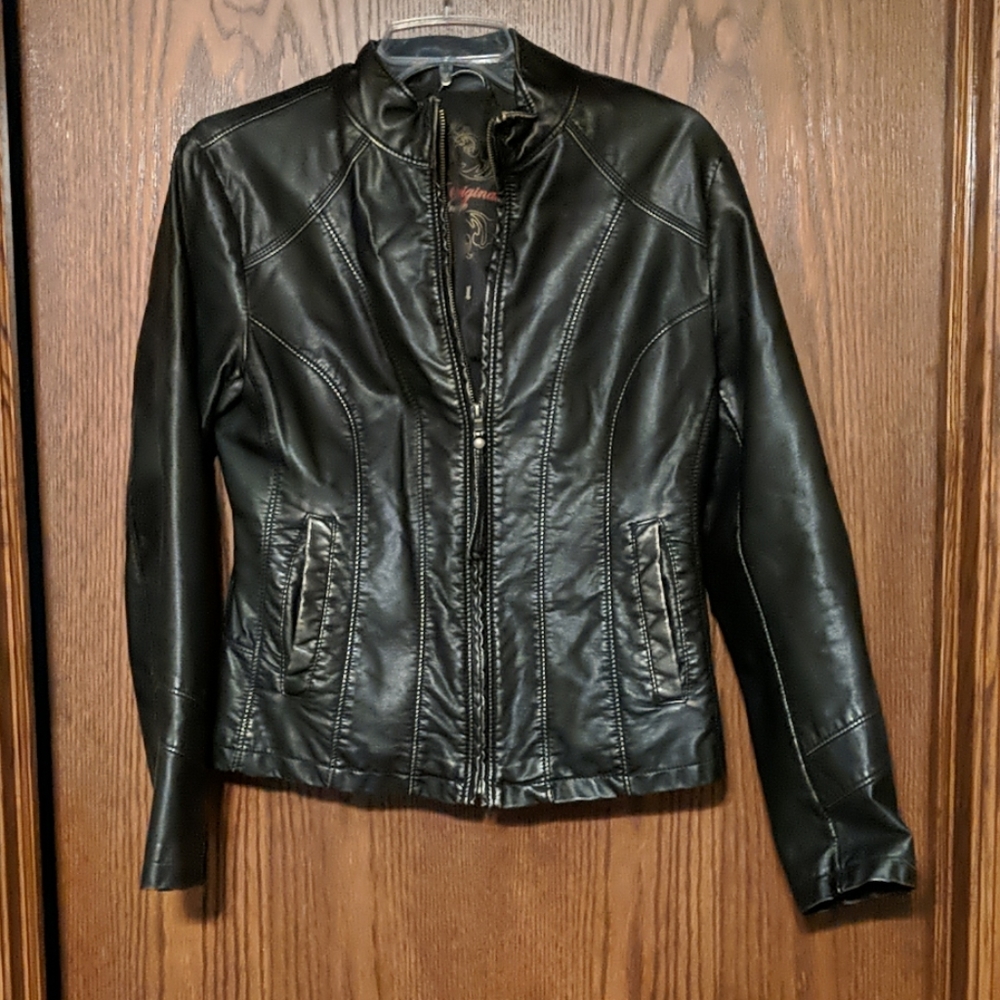 Faux leather coat